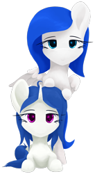 Size: 1088x1989 | Tagged: safe, artist:alicorn-without-horn, oc, oc only, oc:sapphire lily, oc:starlight diamond, pegasus, pony, unicorn, 2021 community collab, derpibooru community collaboration, duo, looking at you, simple background, transparent background