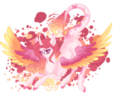 Size: 1280x993 | Tagged: safe, artist:nightbootypaw, oc, oc only, oc:dragona sweets, alicorn, pony, colored wings, female, mare, multicolored wings, simple background, solo, transparent background, wings