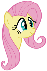 Size: 731x1093 | Tagged: artist needed, safe, fluttershy, pony, g4, better source needed, bust, simple background, smiling, solo, transparent background, vector
