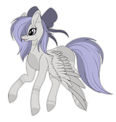 Size: 5392x5670 | Tagged: safe, artist:kireiinaa, oc, oc only, oc:lily, pegasus, pony, absurd resolution, bow, female, hair bow, mare, simple background, solo, transparent background