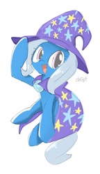 Size: 1080x1880 | Tagged: safe, artist:pnpn_721, trixie, pony, unicorn, g4, cute, diatrixes, female, looking at you, mare, open mouth, simple background, solo, white background