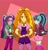 Size: 1950x2048 | Tagged: safe, artist:kaela_owo, adagio dazzle, aria blaze, sonata dusk, equestria girls, g4, my little pony equestria girls: rainbow rocks, abstract background, crossed arms, female, gem, hand on hip, siren gem, smiling, smirk, the dazzlings, trio, trio female