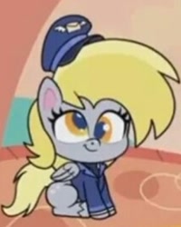 Size: 320x400 | Tagged: safe, screencap, derpy hooves, pegasus, pony, g4.5, my little pony: pony life, unboxing day, cameo, cropped