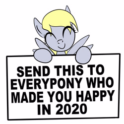 Size: 3000x3000 | Tagged: safe, artist:littlenaughtypony, derpy hooves, pegasus, pony, g4, 2020, bust, c:, cute, derpabetes, female, happy, high res, mare, simple background, smiling, solo, text, white background