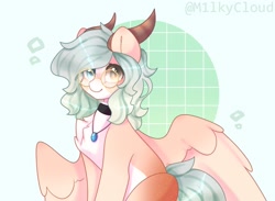 Size: 1280x939 | Tagged: safe, artist:cofiiclouds, artist:starry-tamara, oc, oc only, oc:naima, pony, female, glasses, horns, mare, solo