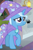 Size: 560x852 | Tagged: safe, screencap, trixie, pony, unicorn, a horse shoe-in, g4, my little pony: friendship is magic, cape, clothes, cropped, crying, hat, lantern, puppy dog eyes, raised hoof, sad, solo, teary eyes, trixie's cape, trixie's hat