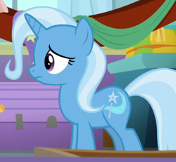 Size: 754x698 | Tagged: safe, screencap, trixie, pony, unicorn, a horse shoe-in, g4, cropped, sad