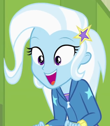 Size: 566x646 | Tagged: safe, screencap, trixie, equestria girls, equestria girls specials, g4, my little pony equestria girls: better together, my little pony equestria girls: forgotten friendship, cropped, cute, diatrixes, excited, open mouth