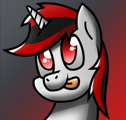 Size: 540x514 | Tagged: safe, artist:somber, oc, oc only, oc:blackjack, pony, unicorn, fallout equestria, fallout equestria: project horizons, bust, cute, fanfic art, female, solo, tongue out