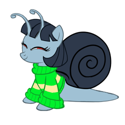 Size: 1200x1200 | Tagged: safe, artist:ponymaan, oc, oc only, oc:sloth, original species, snail, snail pony, 2021 community collab, derpibooru community collaboration, clothes, simple background, solo, transparent background