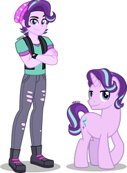 Size: 2942x4000 | Tagged: safe, artist:orin331, starlight glimmer, human, pony, unicorn, equestria girls, equestria girls specials, g4, my little pony equestria girls: mirror magic, beanie, clothes, crossed arms, cute, cutie mark, equestria guys, handsome, hat, high res, pants, pretty boy, rule 63, shoes, simple background, smiling, solo, stellar gleam, transparent background, vest, watch, wristwatch