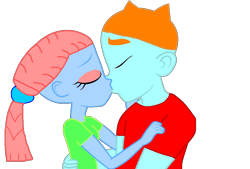 Size: 1024x692 | Tagged: safe, artist:mario101, oc, oc only, oc:mable syrup sam, oc:sugar sally, human, equestria girls, g4, 1000 hours in ms paint, humanized, kissing, oc x oc, shipping, simple background, transparent background