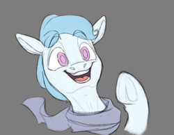 Size: 871x675 | Tagged: safe, artist:avirexiilunox, oc, oc only, oc:file folder, pegasus, pony, bust, clothes, frog (hoof), gray background, scarf, simple background, smiling, solo, underhoof