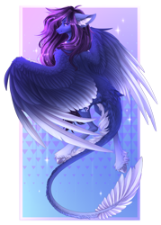 Size: 2586x3606 | Tagged: safe, artist:monogy, oc, oc only, oc:aurora (zenzii), pegasus, pony, colored wings, colored wingtips, female, high res, large wings, mare, solo, wings
