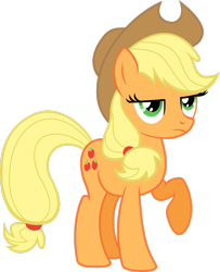 Size: 2207x2718 | Tagged: safe, artist:vaderpl, applejack, earth pony, pony, g4, cowboy hat, female, hat, high res, mare, raised hoof, simple background, solo, stetson, transparent background, vector
