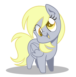 Size: 1280x1299 | Tagged: safe, artist:neondromeda, derpy hooves, pegasus, pony, g4, chibi, colored pupils, cute, derpabetes, simple background, solo, transparent background