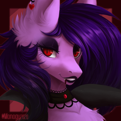 Size: 3000x3000 | Tagged: safe, artist:monogy, oc, oc only, pony, bust, choker, female, high res, mare, portrait, solo