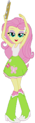 Size: 441x1540 | Tagged: safe, artist:rupahrusyaidi, edit, edited screencap, screencap, fluttershy, equestria girls, armpits, arms in the air, background removed, boots, high heel boots, pigeon toed, shoes, simple background, solo, transparent background