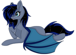 Size: 7000x5109 | Tagged: safe, artist:kireiinaa, oc, oc only, oc:midnight masterpiece, bat pony, pony, absurd resolution, female, lying down, mare, prone, simple background, solo, transparent background