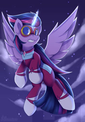 Size: 1750x2500 | Tagged: safe, artist:shadowreindeer, twilight sparkle, alicorn, pony, g4, power ponies (episode), clothes, masked matter-horn costume, power ponies, solo, twilight sparkle (alicorn)