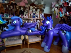Size: 4000x3000 | Tagged: safe, artist:arniemkii, princess luna, alicorn, inflatable pony, pegasus, pony, unicorn, g4, bootleg, female, hongyi, inflatable, inflatable toy, mare, photo