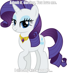 Size: 858x931 | Tagged: safe, rarity, pony, unicorn, g4, bronybait, caption, cute, darling, element of generosity, elements of harmony, jewelry, looking at you, meme, necklace, raised hoof, rarara, raribetes, simple background, smiling, text, transparent background, truth, vector, waifu