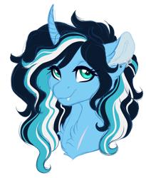 Size: 1024x1250 | Tagged: safe, artist:azure-art-wave, oc, oc only, oc:moonlight shadow, pony, unicorn, bust, female, mare, portrait, simple background, solo, transparent background