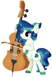 Size: 1280x1883 | Tagged: safe, artist:baydesbases, oc, oc only, oc:seamist serenade, earth pony, pony, bipedal, bow (instrument), cello, female, mare, musical instrument, simple background, solo, transparent background