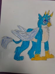 Size: 3120x4160 | Tagged: safe, artist:thegamerpainter, gallus, griffon, g4, cute, drawing, gallabetes, male, paper, photo, solo, traditional art