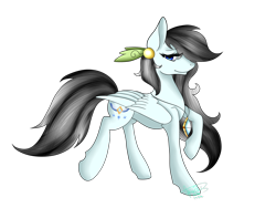 Size: 1600x1200 | Tagged: safe, artist:minelvi, oc, oc only, pegasus, pony, jewelry, necklace, pegasus oc, raised hoof, simple background, solo, transparent background, wings