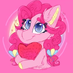 Size: 2048x2048 | Tagged: safe, artist:tizhonolulu, pinkie pie, earth pony, pony, g4, heart, high res, solo