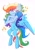Size: 1424x2047 | Tagged: safe, artist:tizhonolulu, rainbow dash, pegasus, semi-anthro, g4, arm hooves, cloven hooves, halo, simple background, solo, white background