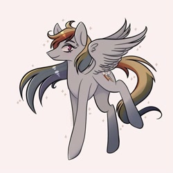 Size: 813x813 | Tagged: safe, artist:svgarbells, rainbow dash, pegasus, pony, g4, beige background, female, mare, profile, simple background, solo, spread wings, wings