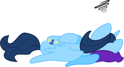 Size: 3059x1654 | Tagged: safe, artist:airfly-pony, oc, oc only, oc:airflight, alicorn, pony, 2014, alicorn oc, facing away, horn, lying down, on side, simple background, sleeping, solo, transparent background, wings