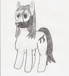 Size: 1142x1251 | Tagged: safe, artist:thenumber151, oc, oc only, oc:perigrim pi, pony, beard, facial hair, male, monochrome, pencil drawing, simple background, solo, traditional art