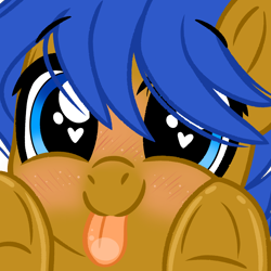 Size: 2000x2000 | Tagged: safe, artist:emberslament, part of a set, oc, oc only, oc:crushingvictory, pegasus, pony, :p, blushing, cute, heart eyes, high res, solo, tongue out, wingding eyes