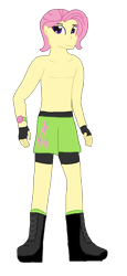 Size: 835x1823 | Tagged: safe, artist:mlp-headstrong, fluttershy, equestria girls, g4, butterscotch, equestria guys, exeron fighters, male, martial arts kids, martial arts kids outfits, rule 63, simple background, solo, transparent background