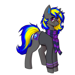 Size: 2343x2343 | Tagged: safe, artist:earthpone, oc, oc only, oc:rapid shadow, pony, unicorn, clothes, commission, high res, male, scarf, simple background, solo, stallion, transparent background