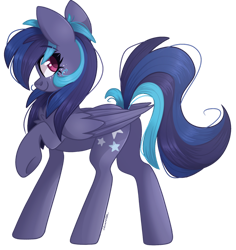 Size: 1024x1084 | Tagged: safe, artist:cinnamontee, oc, oc only, oc:swift star, pegasus, pony, butt, female, mare, plot, simple background, solo, transparent background