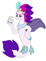 Size: 2448x3264 | Tagged: safe, artist:supahdonarudo, queen novo, seapony (g4), series:novoember, g4, my little pony: the movie, high res, holding, simple background, sports, transparent background, volleyball