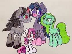 Size: 1280x960 | Tagged: safe, artist:adurot, artist:askmerriweatherauthor, king sombra, sweetie belle, oc, oc:merriweather, pony, mentally advanced series, g4, thrackerzod, traditional art, werelight shine