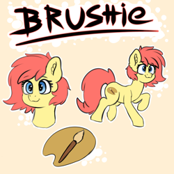 Size: 4500x4500 | Tagged: safe, artist:yelowcrom, oc, oc only, oc:brushie, earth pony, pony, female, mare, reference sheet, simple background, solo