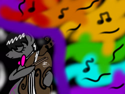 Size: 2048x1536 | Tagged: safe, artist:artmama113, octavia melody, earth pony, pony, g4, bowtie, cello, eyes closed, female, mare, music notes, musical instrument, solo