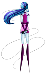 Size: 1833x2897 | Tagged: safe, artist:mywasasi, sonata dusk, equestria girls, g4, clothes, from behind, knee high boots, microphone, ponytail, shorts, simple background, solo, thin legs, transparent background