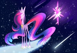 Size: 1280x896 | Tagged: safe, artist:failissefaily, twilight sparkle, alicorn, pony, g4, my little pony: friendship is magic, the last problem, constellation, crown, cutie mark, jewelry, older, older twilight, older twilight sparkle (alicorn), princess twilight 2.0, regalia, solo, space, starry background, twilight sparkle (alicorn), twilight's cutie mark