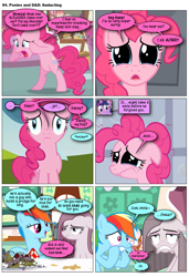 Size: 868x1272 | Tagged: safe, artist:dziadek1990, edit, edited screencap, screencap, pinkie pie, rainbow dash, twilight sparkle, oc, earth pony, pegasus, pony, unicorn, comic:ponies and d&d, a friend in deed, baby cakes, g4, wonderbolts academy, yakity-sax, belly, bipedal, comic, conversation, crying, dialogue, dungeons and dragons, emote story:ponies and d&d, floppy ears, pen and paper rpg, pinkamena diane pie, rpg, screencap comic, slice of life, tabletop game, text, unicorn twilight