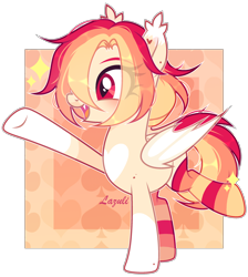 Size: 2292x2556 | Tagged: safe, artist:mint-light, oc, oc only, bat pony, pony, bat pony oc, bat wings, clothes, coat markings, commission, eye clipping through hair, high res, open mouth, signature, simple background, smiling, socks, socks (coat markings), solo, striped socks, transparent background, underhoof, wings, ych result