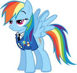 Size: 900x851 | Tagged: safe, artist:westhayer, rainbow dash, pegasus, pony, g4, clothes, necktie, simple background, solo, transparent background, uniform, wonderbolts dress uniform