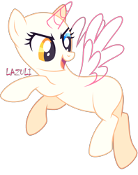 Size: 1825x2304 | Tagged: safe, artist:mint-light, oc, oc only, alicorn, pony, g4, alicorn oc, bald, base, eyelashes, female, flying, heterochromia, horn, looking back, mare, open mouth, signature, simple background, solo, transparent background, transparent horn, transparent wings, wings