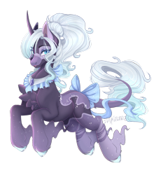 Size: 1920x2180 | Tagged: safe, artist:pvrii, oc, oc only, pony, unicorn, bow, female, mare, simple background, solo, tail bow, transparent background